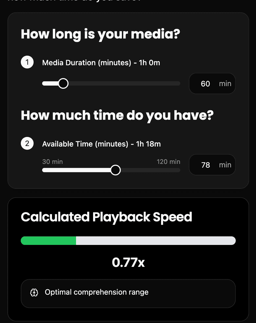 Playback Speed Calculator