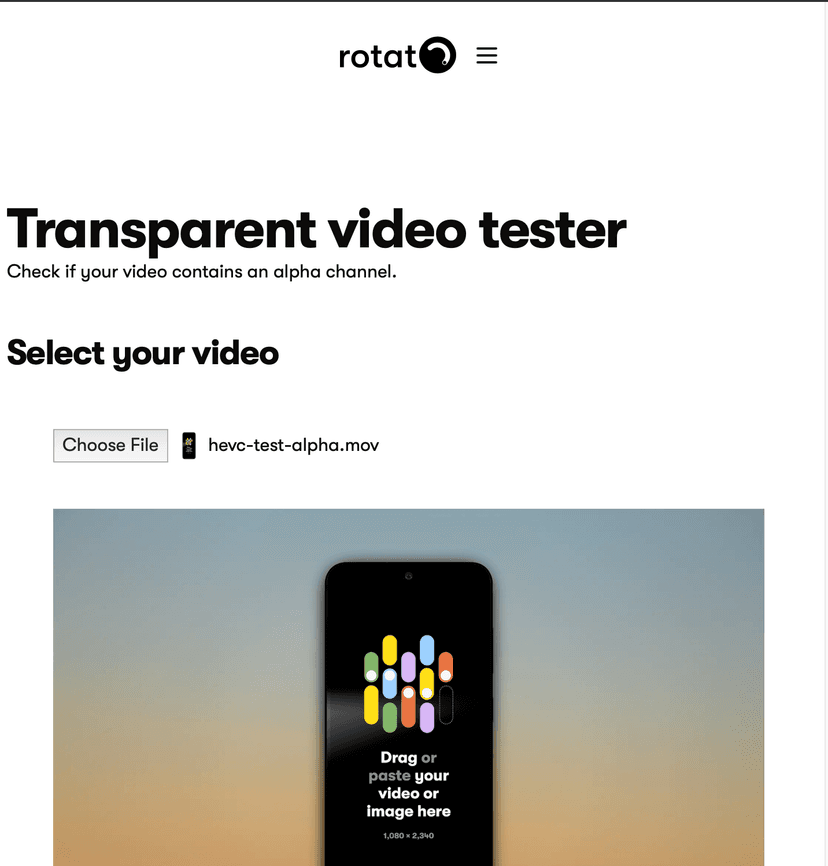 Video transparency tester